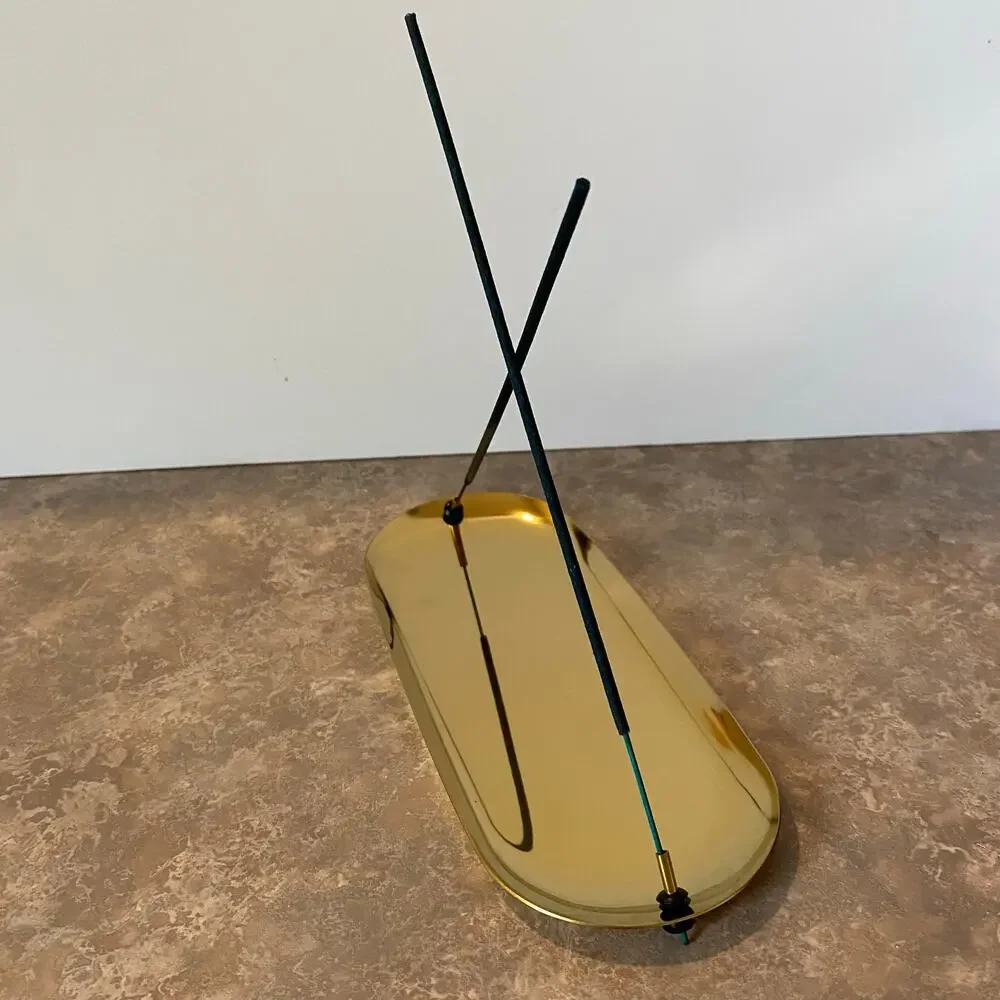 Brass (plated) Double Incense Holder Trinket Tray